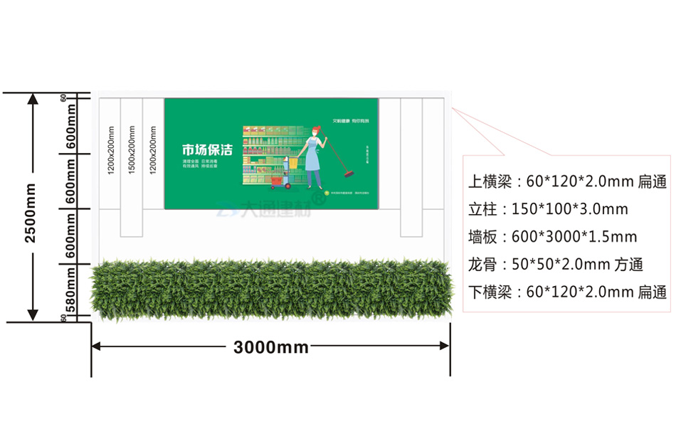 大通建材 2.5米高新型裝配式圍擋 生產(chǎn)定制銷售